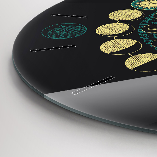 Wanduhr glas rund Mondphasen