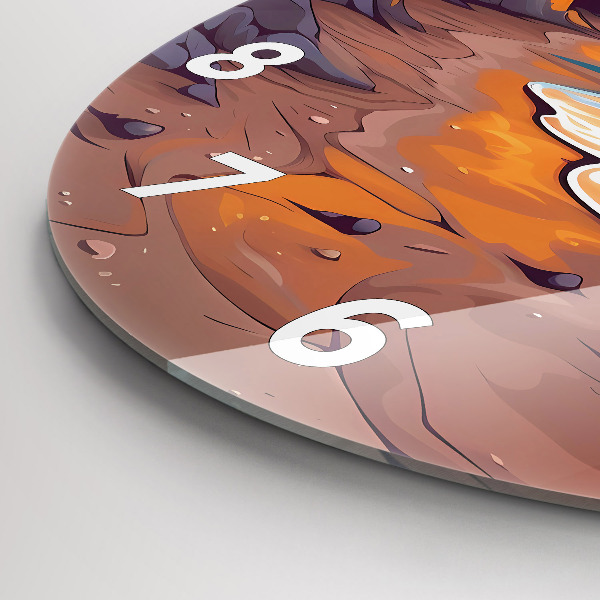 Wanduhr rund Märchenhafter Ozean und Sonne