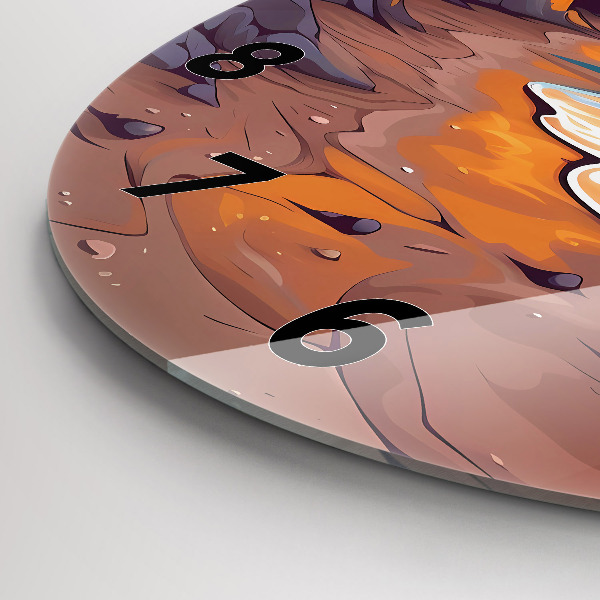 Wanduhr rund Märchenhafter Ozean und Sonne