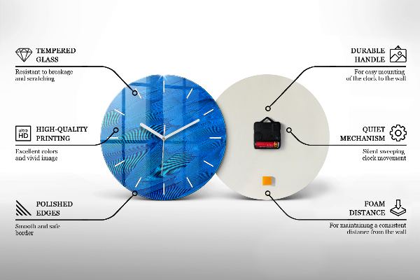 Wanduhr glas rund Märchenhafte Wellen und Meer
