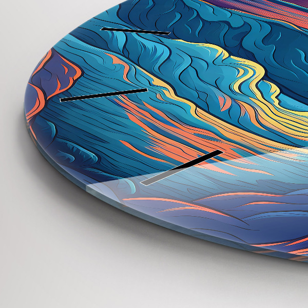 Wanduhr glas rund Märchenhafte Wellen und Meer
