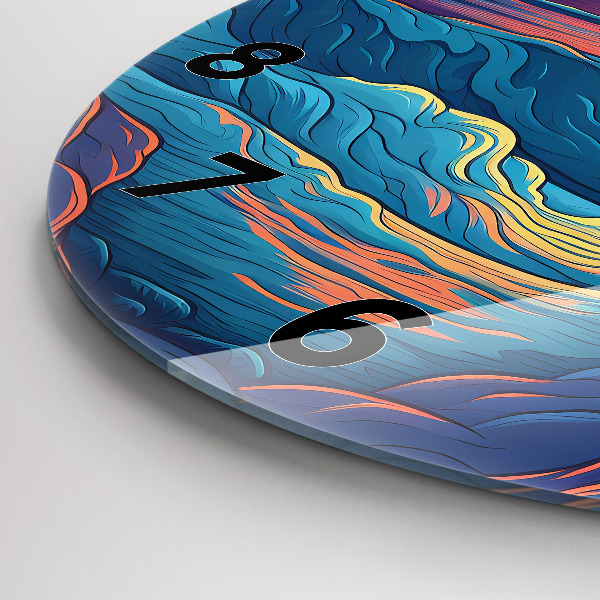 Wanduhr glas rund Märchenhafte Wellen und Meer