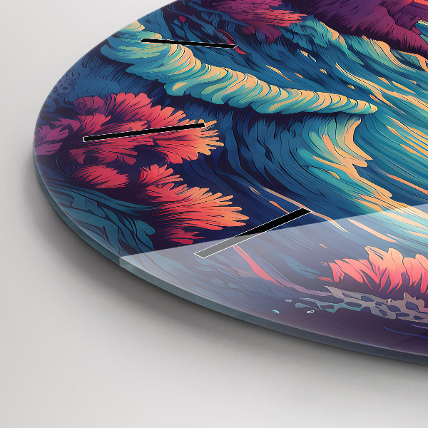 Wanduhr rund mit motiv Märchenhafter Ozean und Himmel