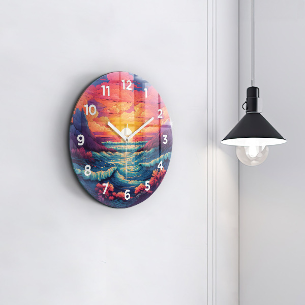 Wanduhr rund mit motiv Märchenhafter Ozean und Himmel