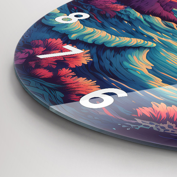 Wanduhr rund mit motiv Märchenhafter Ozean und Himmel