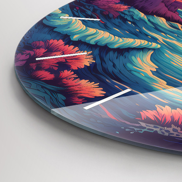 Wanduhr rund mit motiv Märchenhafter Ozean und Himmel