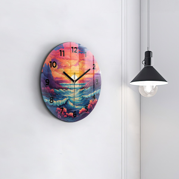 Wanduhr rund mit motiv Märchenhafter Ozean und Himmel