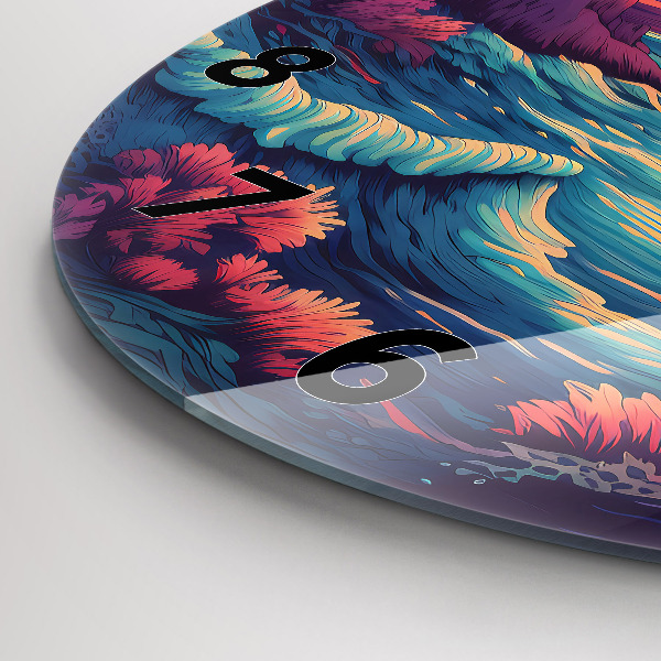 Wanduhr rund mit motiv Märchenhafter Ozean und Himmel