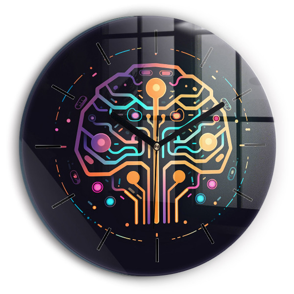 Wanduhr rund Bunte Abstraktion