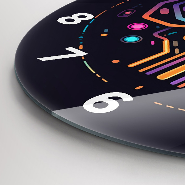 Wanduhr rund Bunte Abstraktion