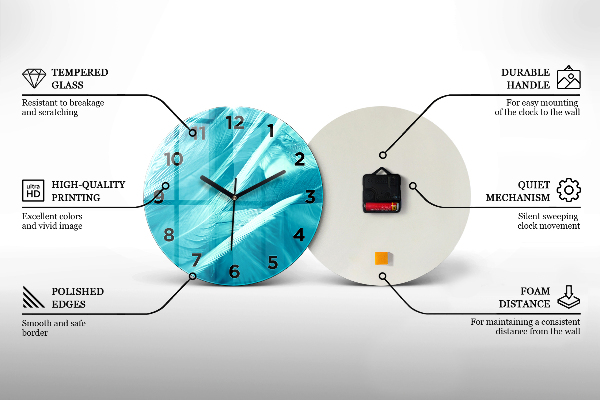 Wanduhr rund mit motiv Blaue Wellen