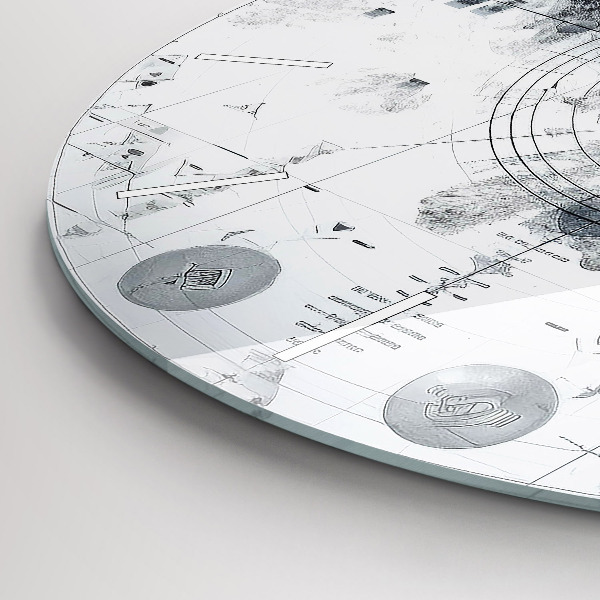 Wanduhr rund Zeichnung Berge