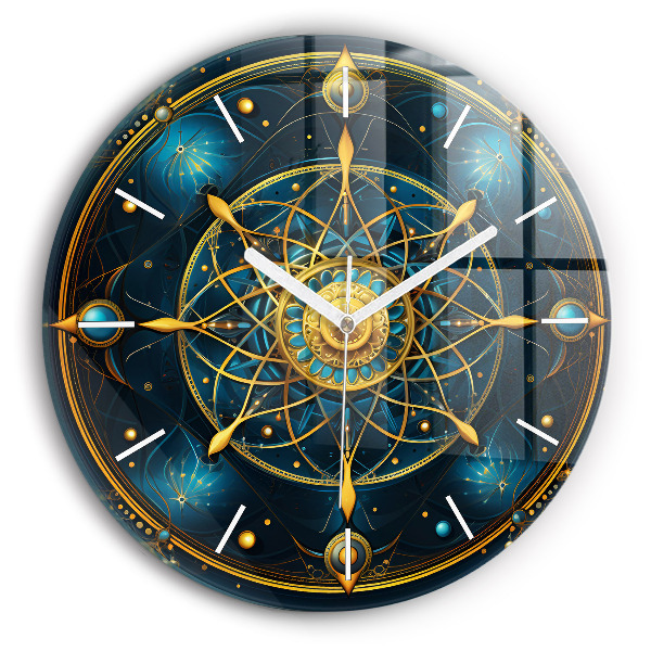 Wanduhr glas rund Horoskop-Uhr