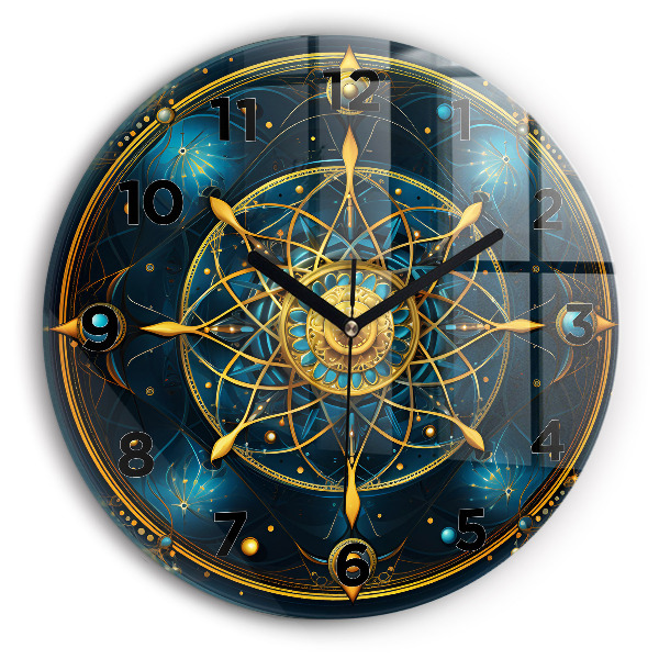 Wanduhr glas rund Horoskop-Uhr