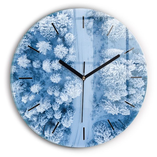 Wanduhr glas rund Wald aus einer Drohne