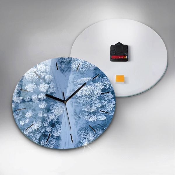Wanduhr glas rund Wald aus einer Drohne