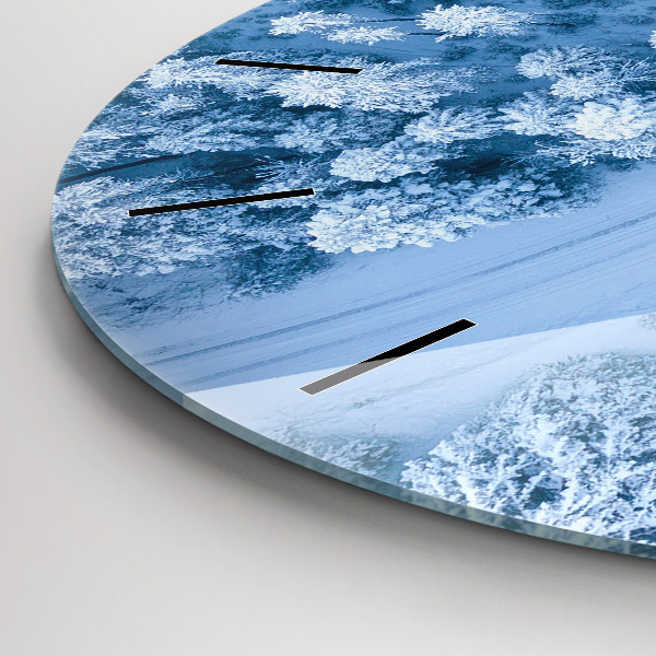 Wanduhr glas rund Wald aus einer Drohne