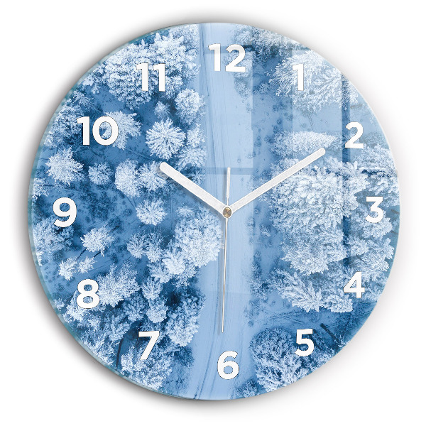 Wanduhr glas rund Wald aus einer Drohne