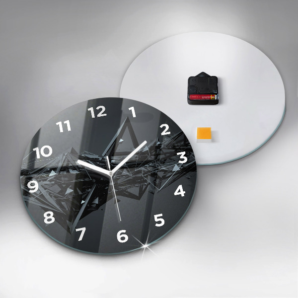 Wanduhr glas rund Schwarze Abstraktion