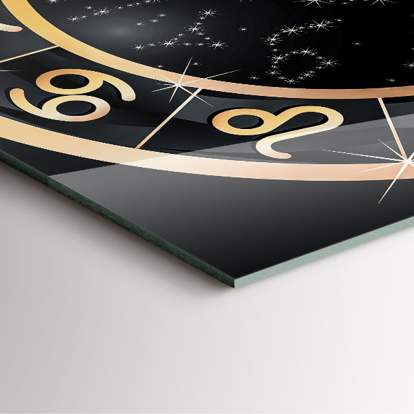 Wanduhr quadratisch Schwarze Tierkreiszeichen