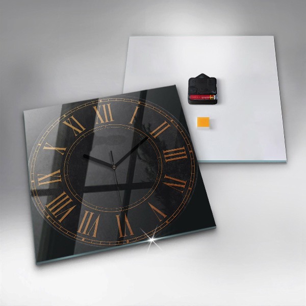 Wanduhr quadratisch mit motiv Alte römische Ziffern