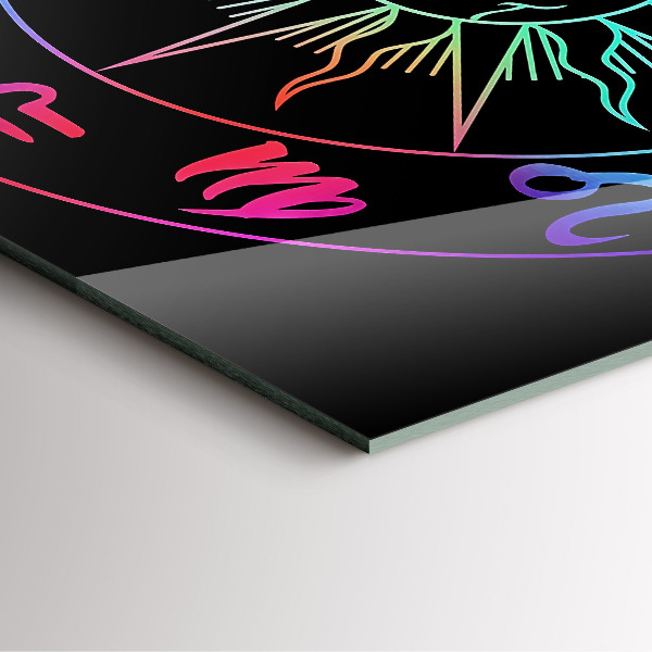 Wanduhr quadratisch Regenbogen-Sternzeichen