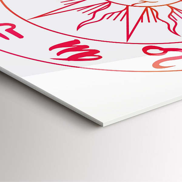 Wanduhr modern quadratisch Farbige Tierkreiszeichen