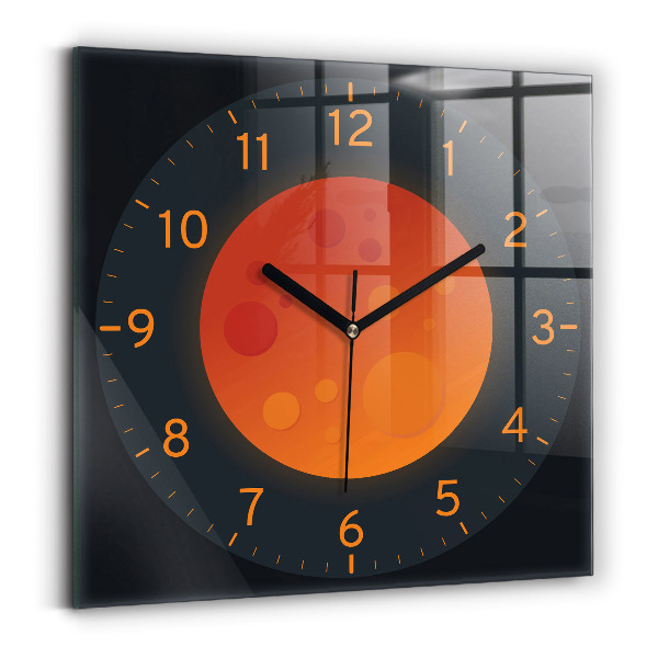 Wanduhr modern quadratisch Vollmond