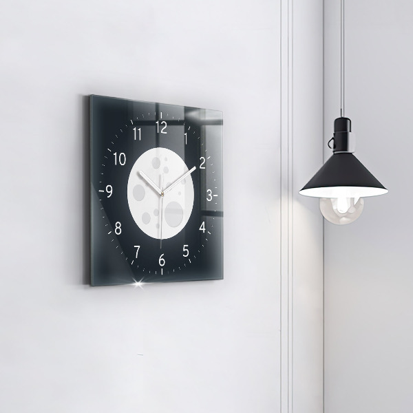 Wanduhr modern quadratisch Vollmond