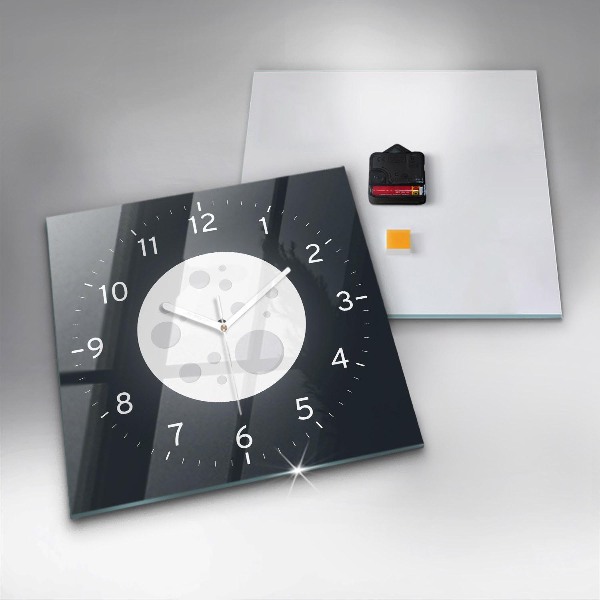 Wanduhr modern quadratisch Vollmond