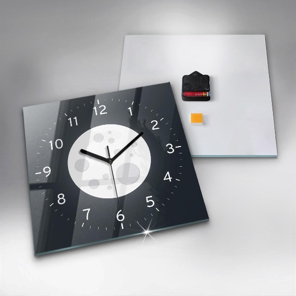 Wanduhr modern quadratisch Vollmond
