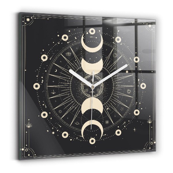 Wanduhr quadratisch mit motiv Monde und Sonnen