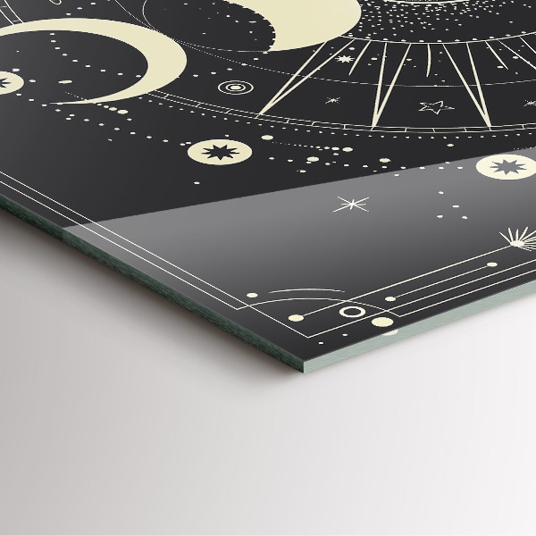 Wanduhr quadratisch mit motiv Monde und Sonnen