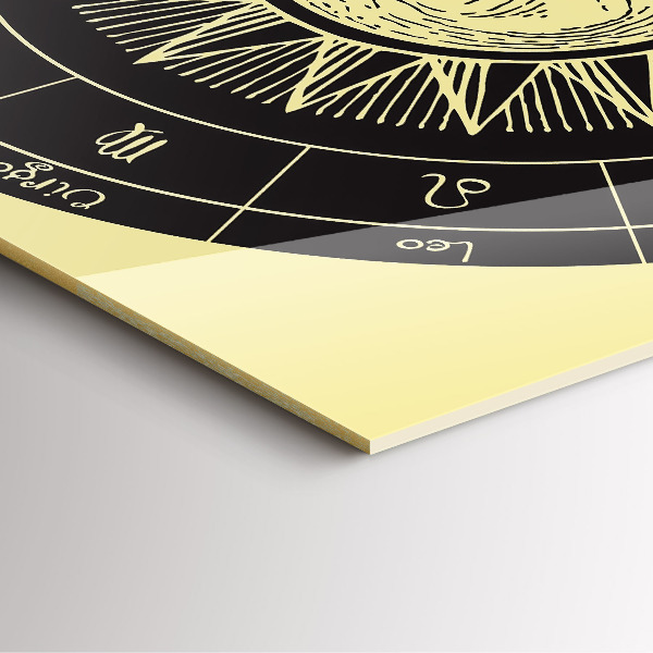 Wanduhr quadratisch Tierkreiszeichen und die Sonne