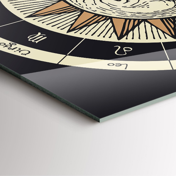 Wanduhr modern quadratisch Die Sonne und die Tierkreiszeichen