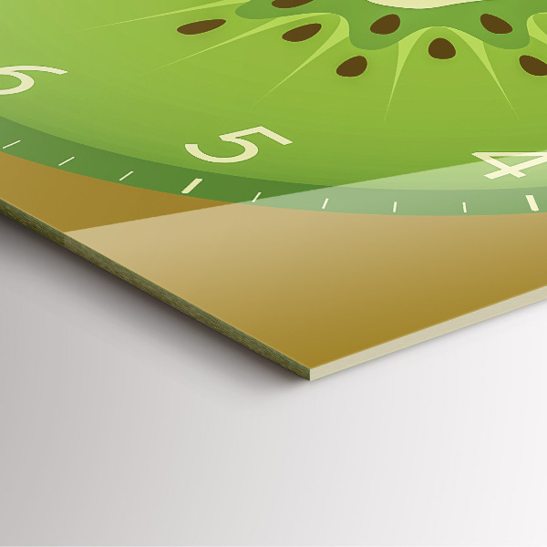 Wanduhr modern quadratisch Kiwi-Frucht