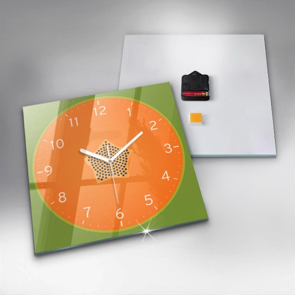 Wanduhr quadratisch mit motiv Papaya-Frucht