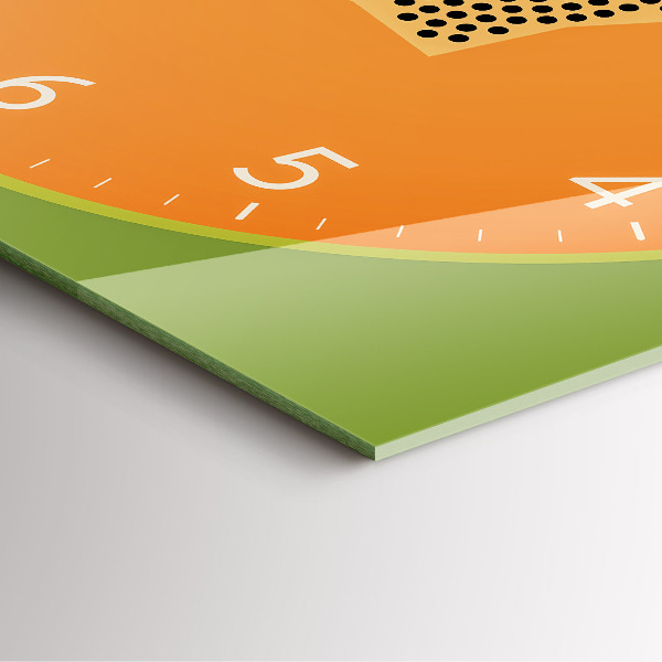 Wanduhr quadratisch mit motiv Papaya-Frucht