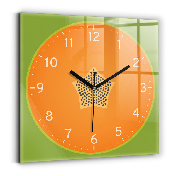 Wanduhr quadratisch mit motiv Papaya-Frucht
