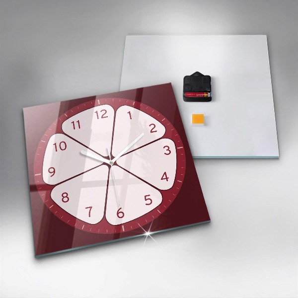 Wanduhr quadratisch Geschnittenes Obst
