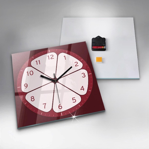 Wanduhr quadratisch Geschnittenes Obst