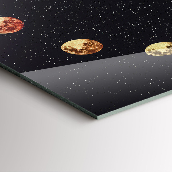 Wanduhr modern quadratisch Mondphasen