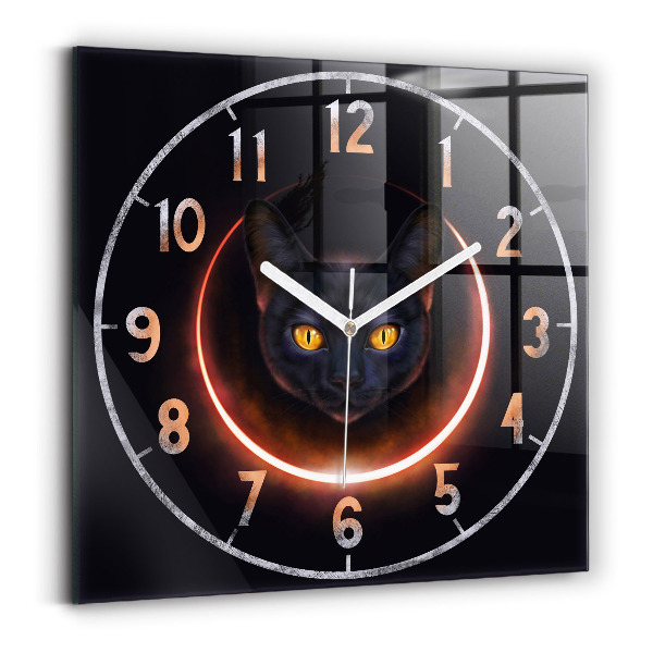 Wanduhr quadratisch Magische Katze
