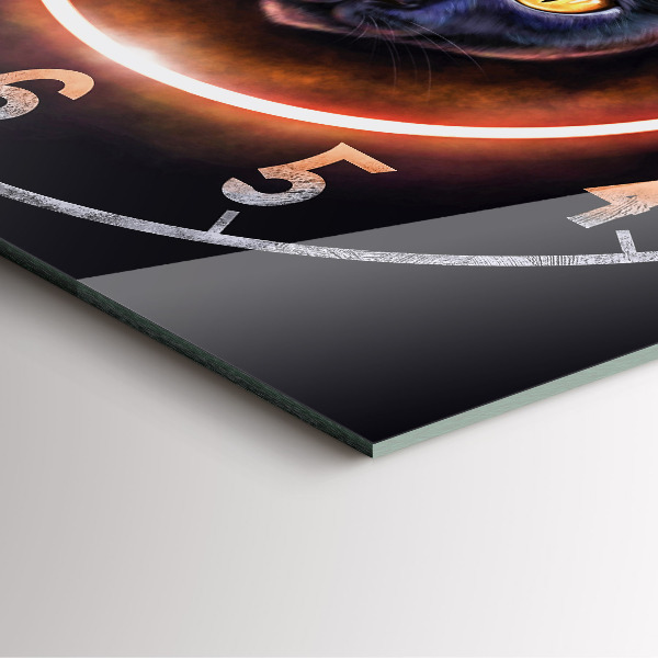 Wanduhr quadratisch Magische Katze