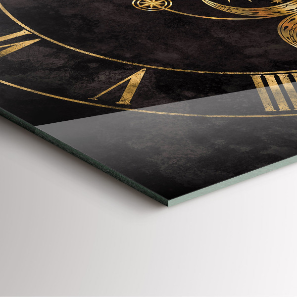 Wanduhr modern quadratisch Goldene römische Ziffern