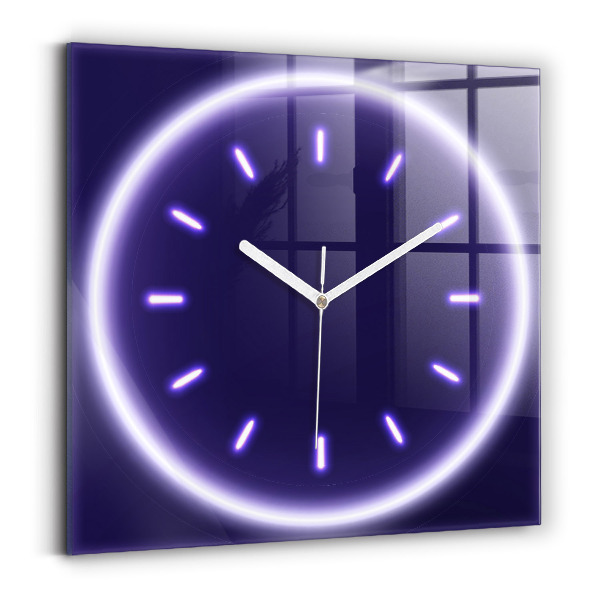 Wanduhr quadratisch Neon-Striche