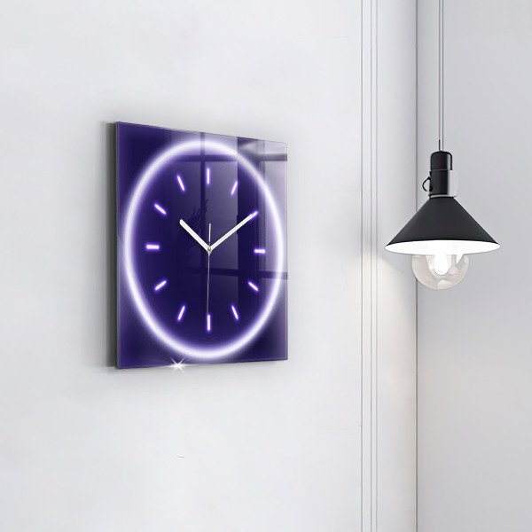 Wanduhr quadratisch Neon-Striche
