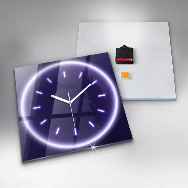 Wanduhr quadratisch Neon-Striche