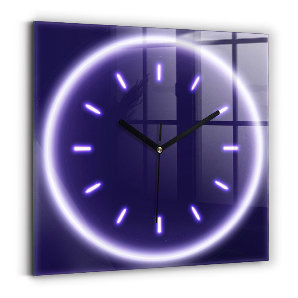 Wanduhr quadratisch Neon-Striche