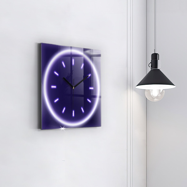 Wanduhr quadratisch Neon-Striche